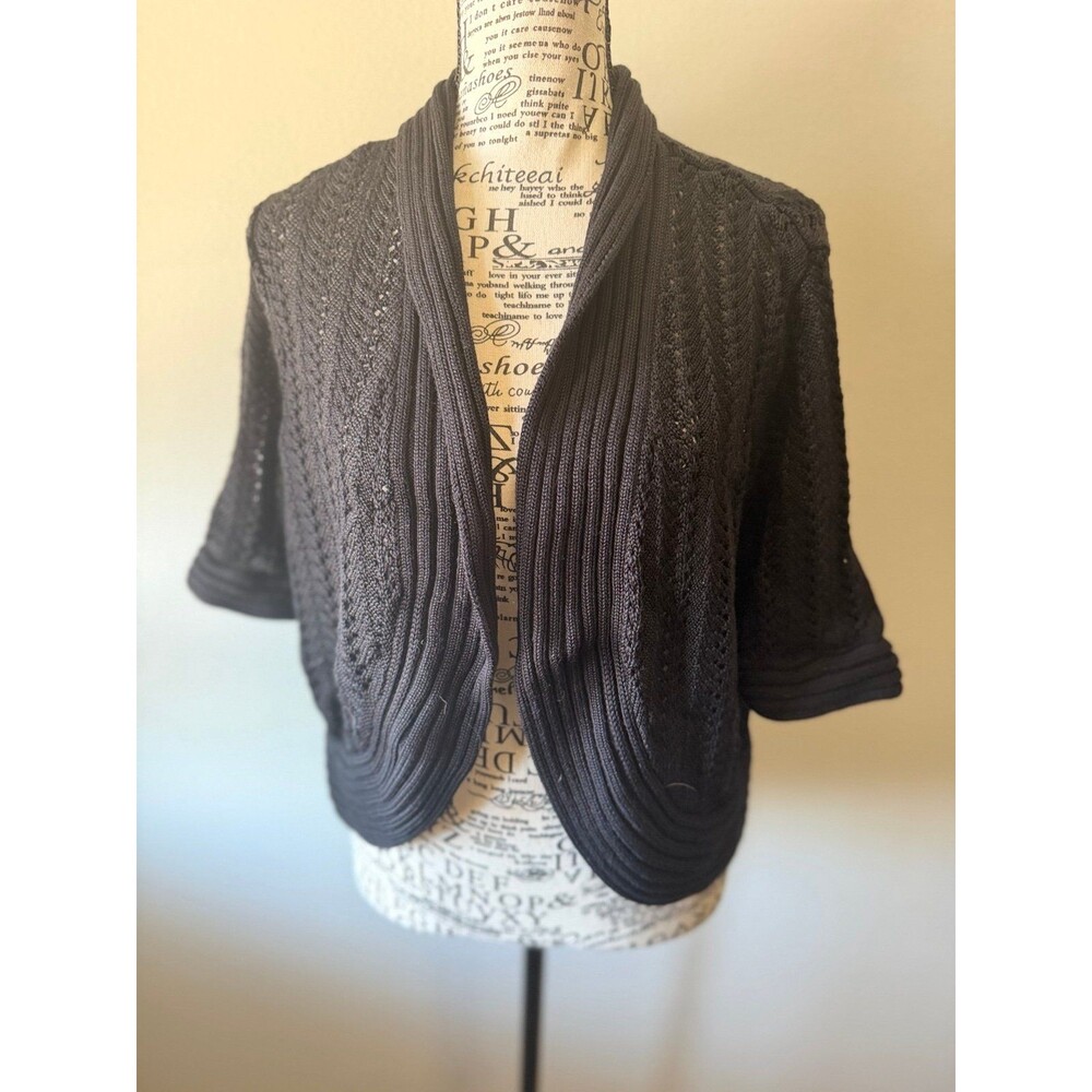 Peter Nygård Open Knit Shrug Black XL